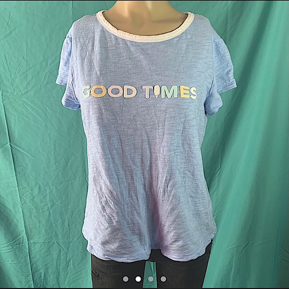 COPY - “GOOD TIMES” LIGHT BLUE COOL SUMMER TSHIRT - Picture 3 of 4